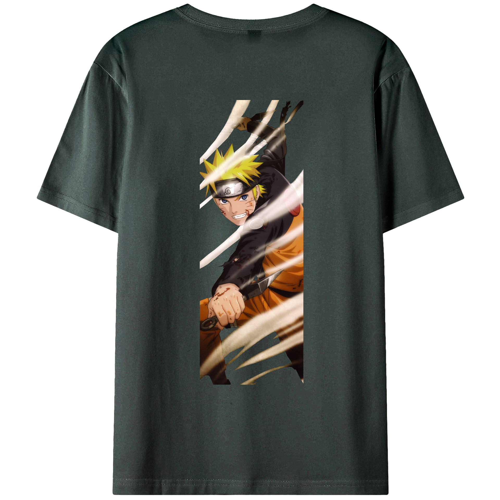 （画像用） NARUTO -ナルト- うずまき ナルト Uzumaki Naruto 綿100％ メンズ半袖Tシャツ（バックプリント） 通気性
